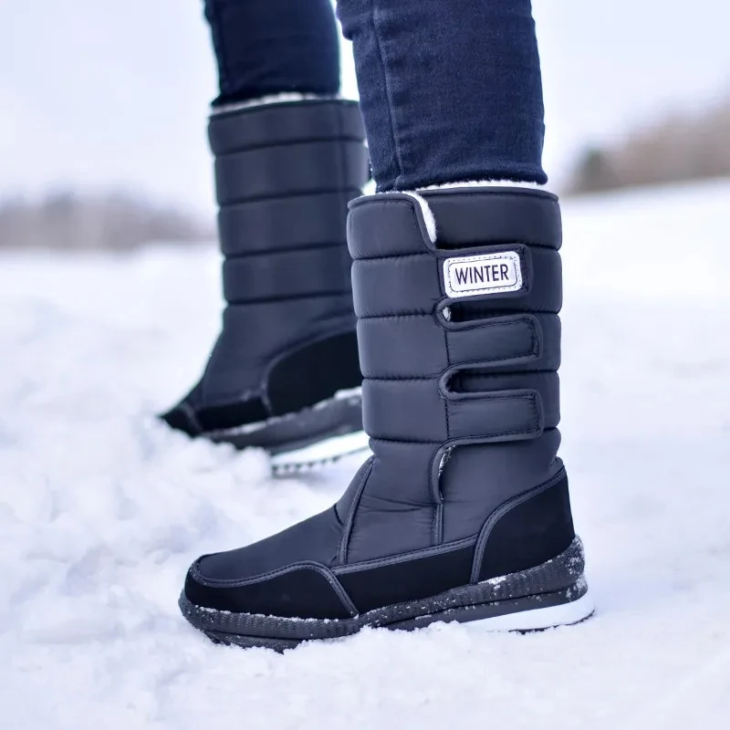 

Men Snow Boots Platform Snow Boots For Men Thick Plush Waterproof Slip Resistant Winter Mens Shoes Plus size 2023 New