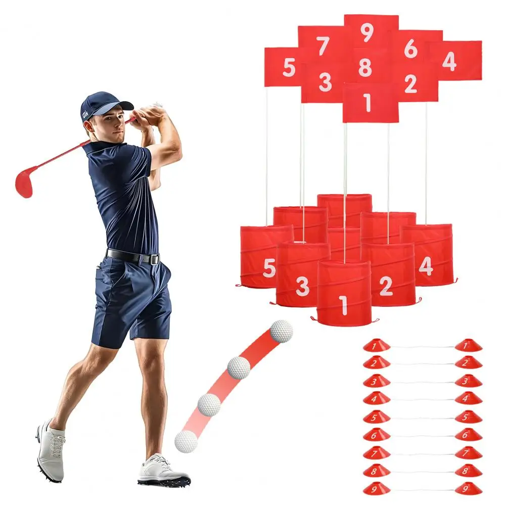 

Backyard Golf Chipping Game, Portable 9 Holes Yard Golf Course with Balls And Flags, Outdoor Golf Play Game for Beach Backyard P