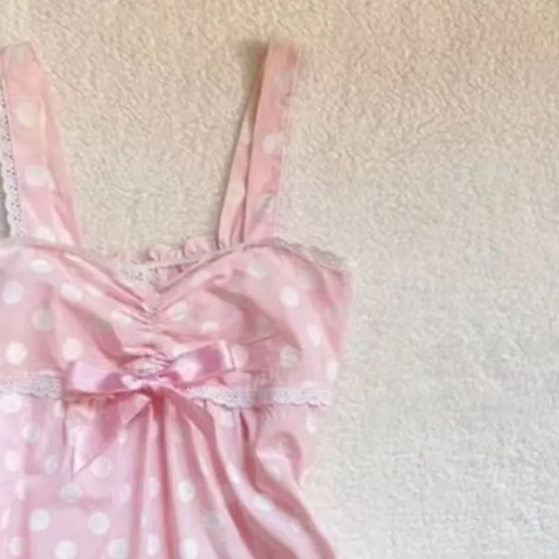 قميص قصير أنيق للفتيات كاواي حلو ثقافة فرعية يابانية سترة رسن هاراجوكو بوب دانتيل خياطة دبابات نسائية لطيفة بقصة ضيقة #3