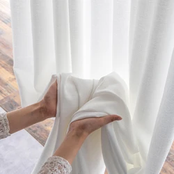 Translucent Pure Chiffon White Pure Sheer Tulle Curtains, for Decoration, Luxury Living Rooms, Bedrooms, Windows,Home Curtains