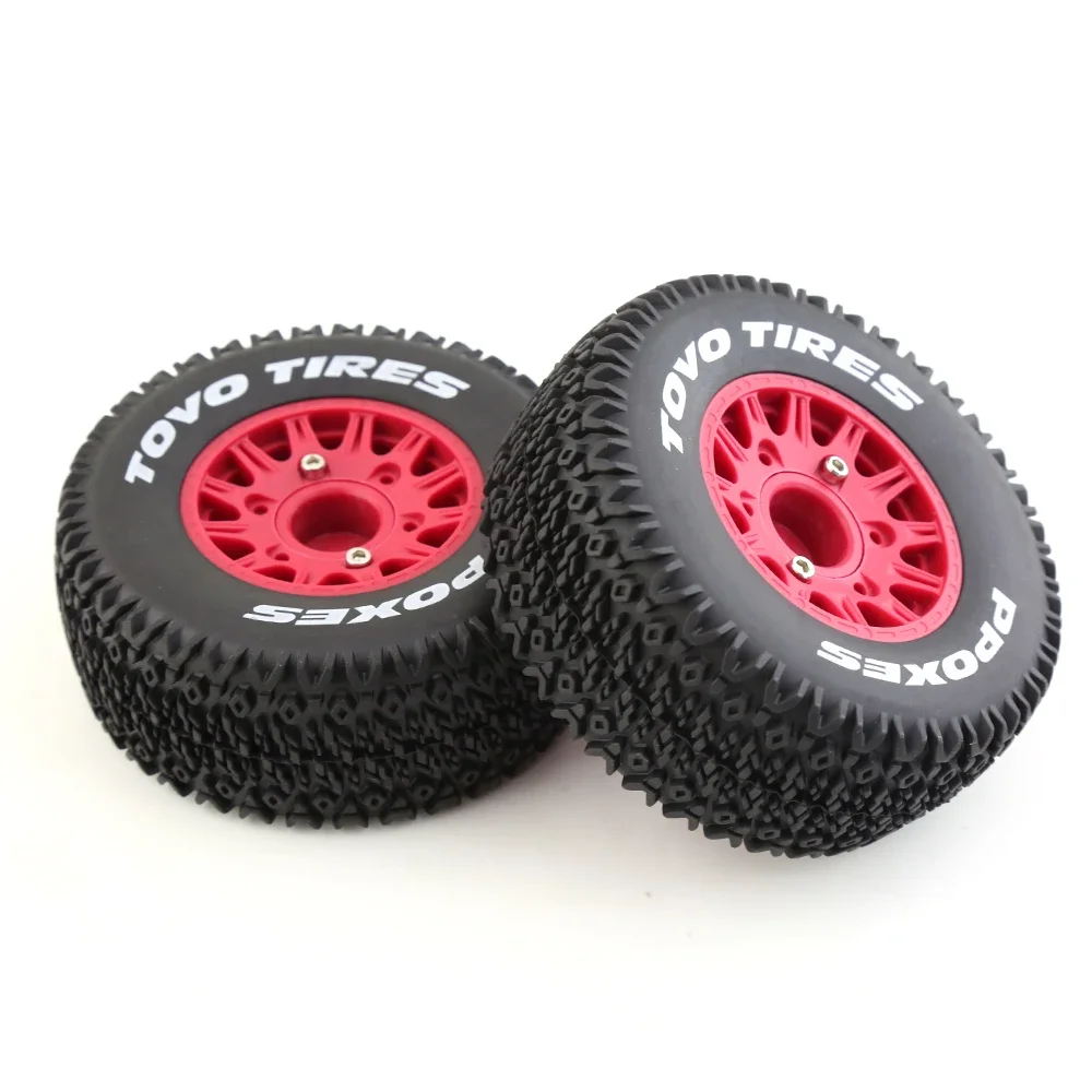 4Pcs 112mm 1/8 1/10 Short Course Truck Tire with 12mm 14mm 17mm Wheel Hex for TRAXXAS Slash ARRMA SENTON Vkar SCTX10 HPI RC Car