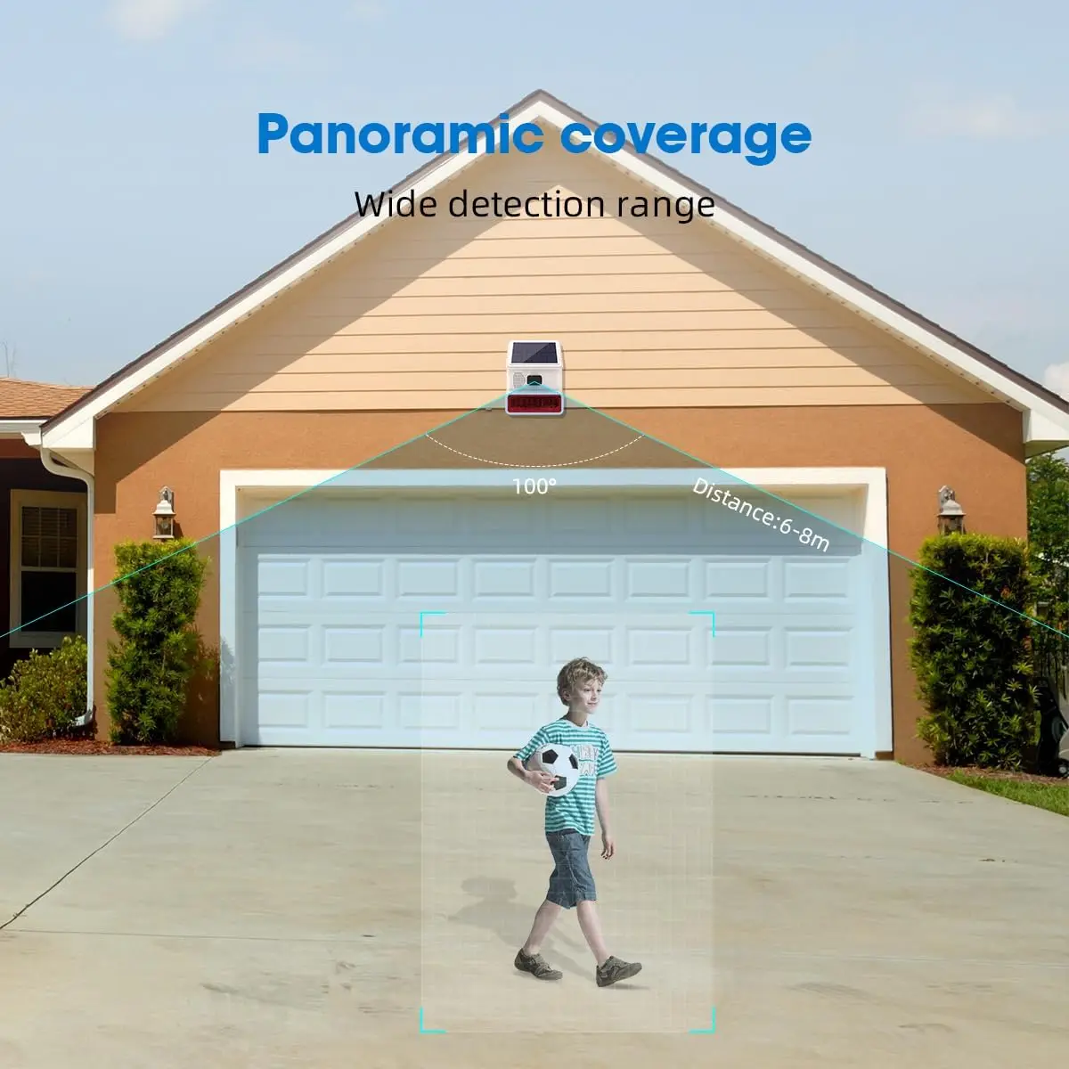 Alarm Siren Wireless Outdoor Siren Solar Powered with LED Flashing Light Alarm Security Systems for House Support Security