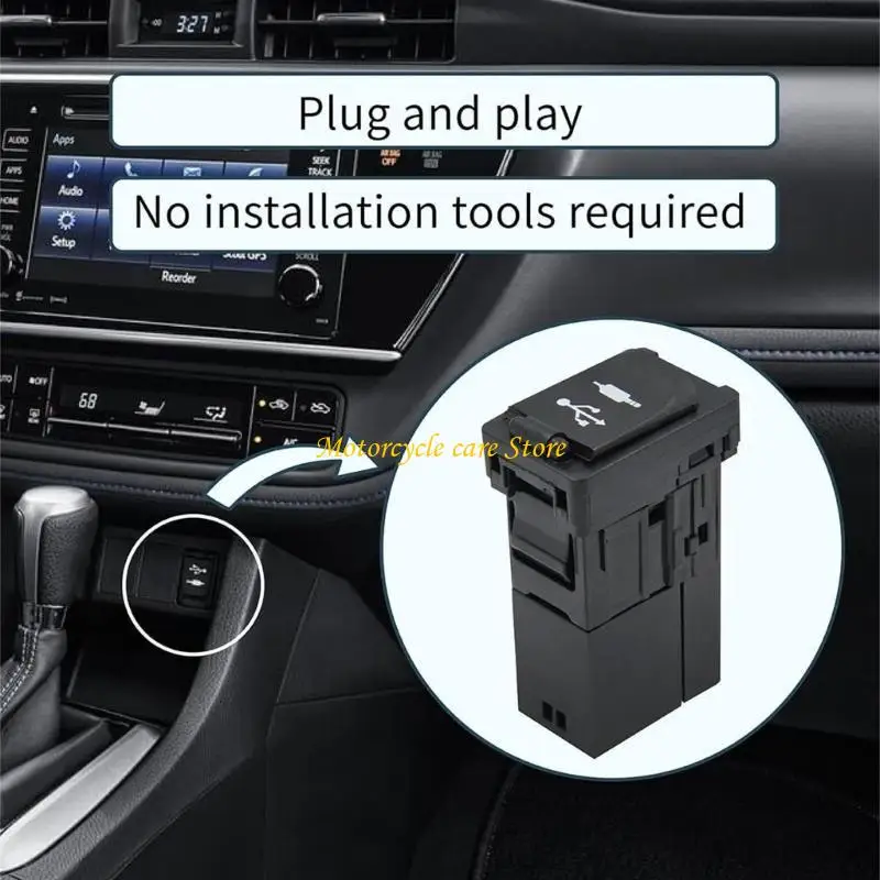 U75F Essential Car USB Port Socket Adapter for 86190-0R010 86190-52060 55434-02220, Quick Charging Feature, No Tools Required