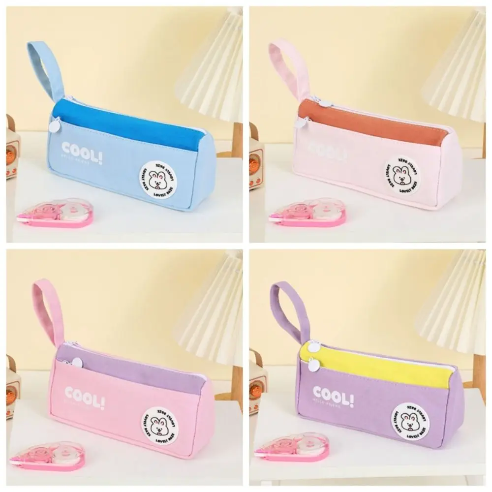 High Aesthetic Value Lubi Pencil Bag Cartoon Creative Triangle Stationery Bag Cute Large Capacity Storage Bag Women