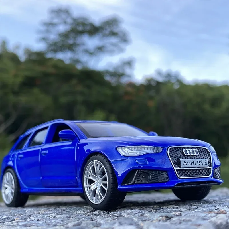 Modèle de voiture en alliage moulé sous pression pour enfants, 1:36, Audi RS6 Station Wagon, véhicules jouets, collection de simulation à dos côtelé, cadeau en métal