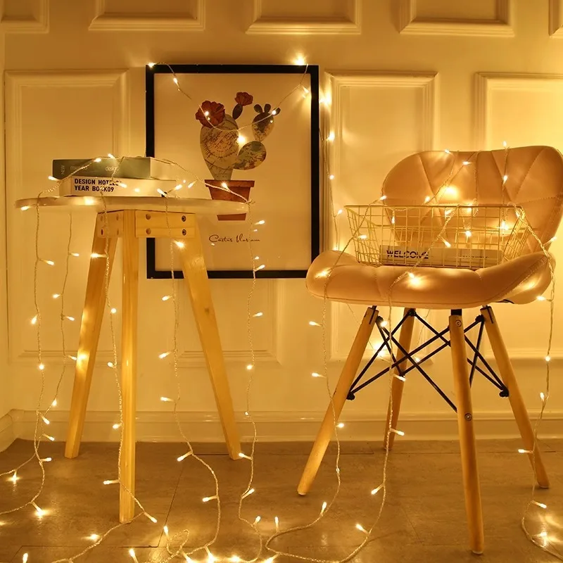 LED Lights Battery Operated Wedding Centerpiece Table Decorations Party Christmas Copper Wire String Lights Battery Powered