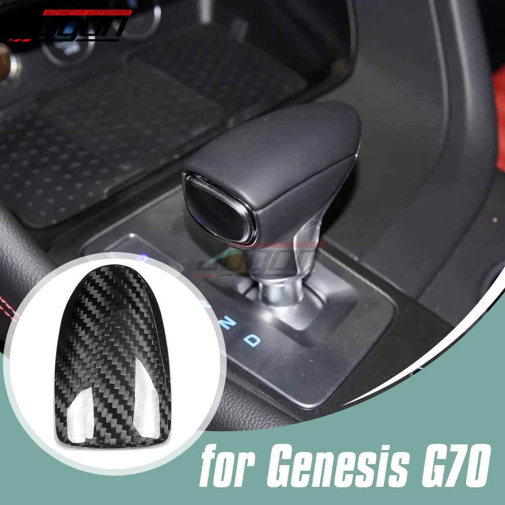 

DRY Carbon Fiber Car Interior Center Control Gear Shift Head Knob Panel Cover Sticker Trim Accessories For Genesis G70 2017-2025