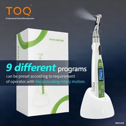 Dental Wireless Endo Motor with LED Lamp 16:1 Standard Contra Angle Endodontic Instrument with 9 programs