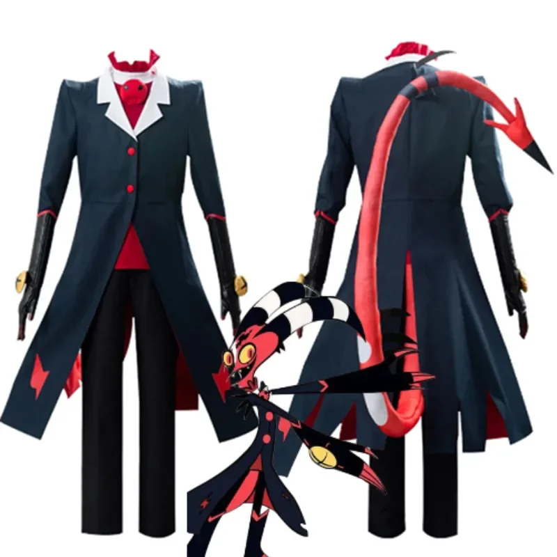 Disfraz de Anime Helluva Boss Blitzo, traje de uniforme de fiesta con cola, traje de Halloween para hombres y mujeres, personalizado