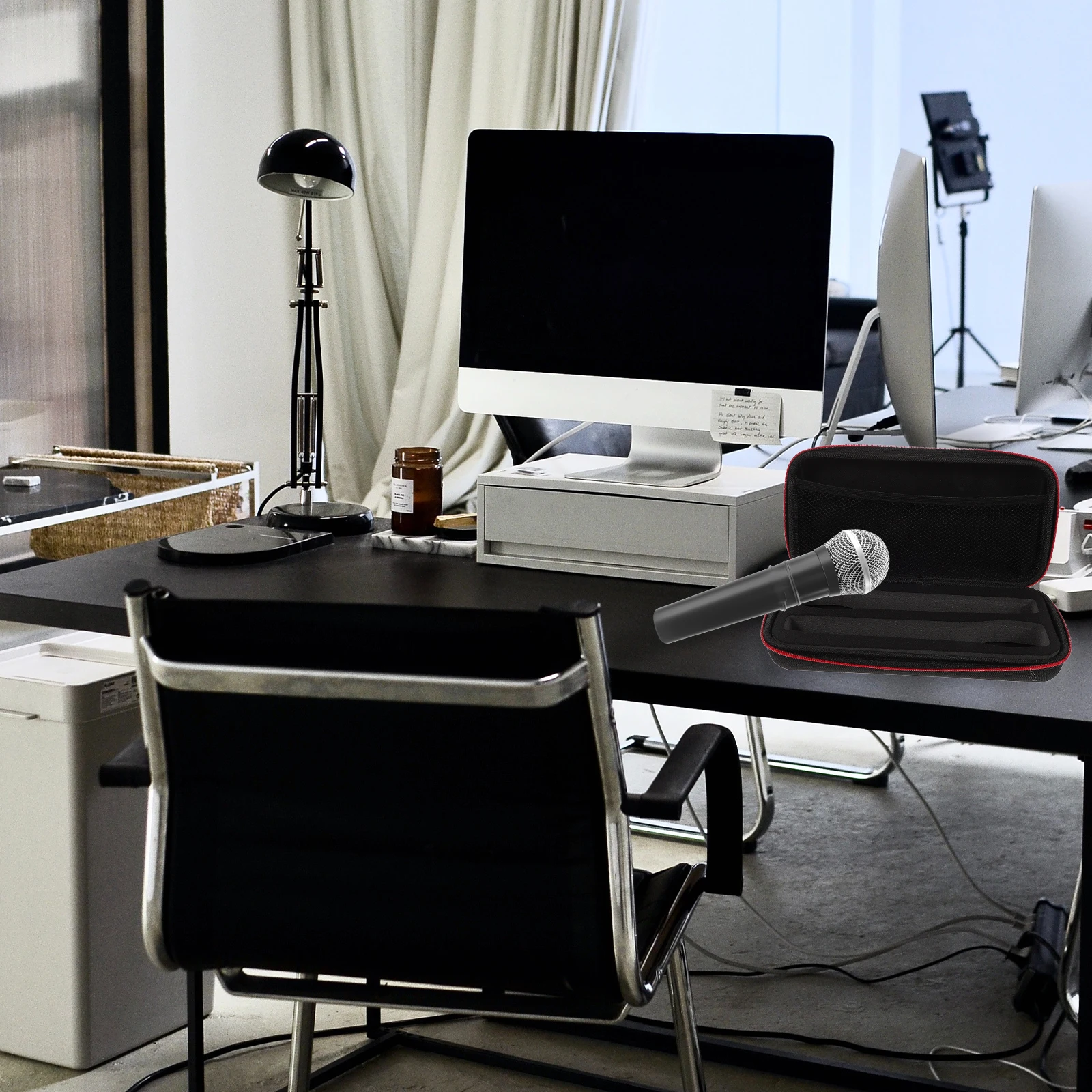 

Durable Microphone Bag Compact Black Protective Storage Case Lightweight Large Capacity Premium Material Universal Easy Carry