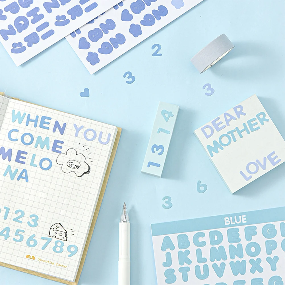 

16 Sheets Alphanumeric Stickers Cute Letter Photo Album Scrapbook Letters for Scrapbooking Gold Alphabet Number Decals and