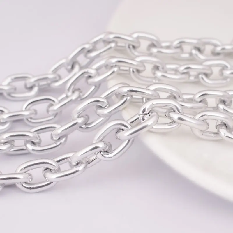 2 Meters 10x7MM Aluminum Round Oval Shape Chains Necklace Chains Diy Jewelry Making Findings Accessories Wholesale