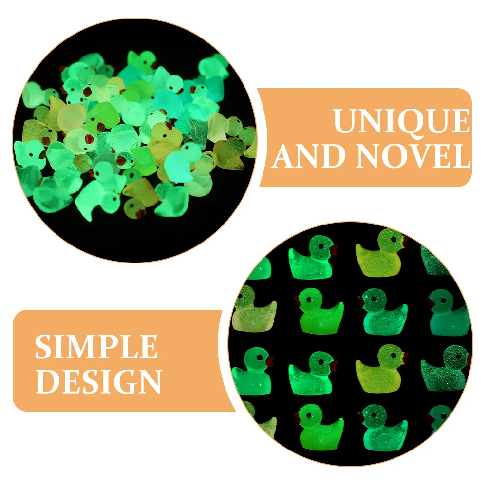

30Pcs Mini Duck Garden Decor Resin Craft Glowing Statue Material Long Time Use Outdoor Landscape Mini Duck