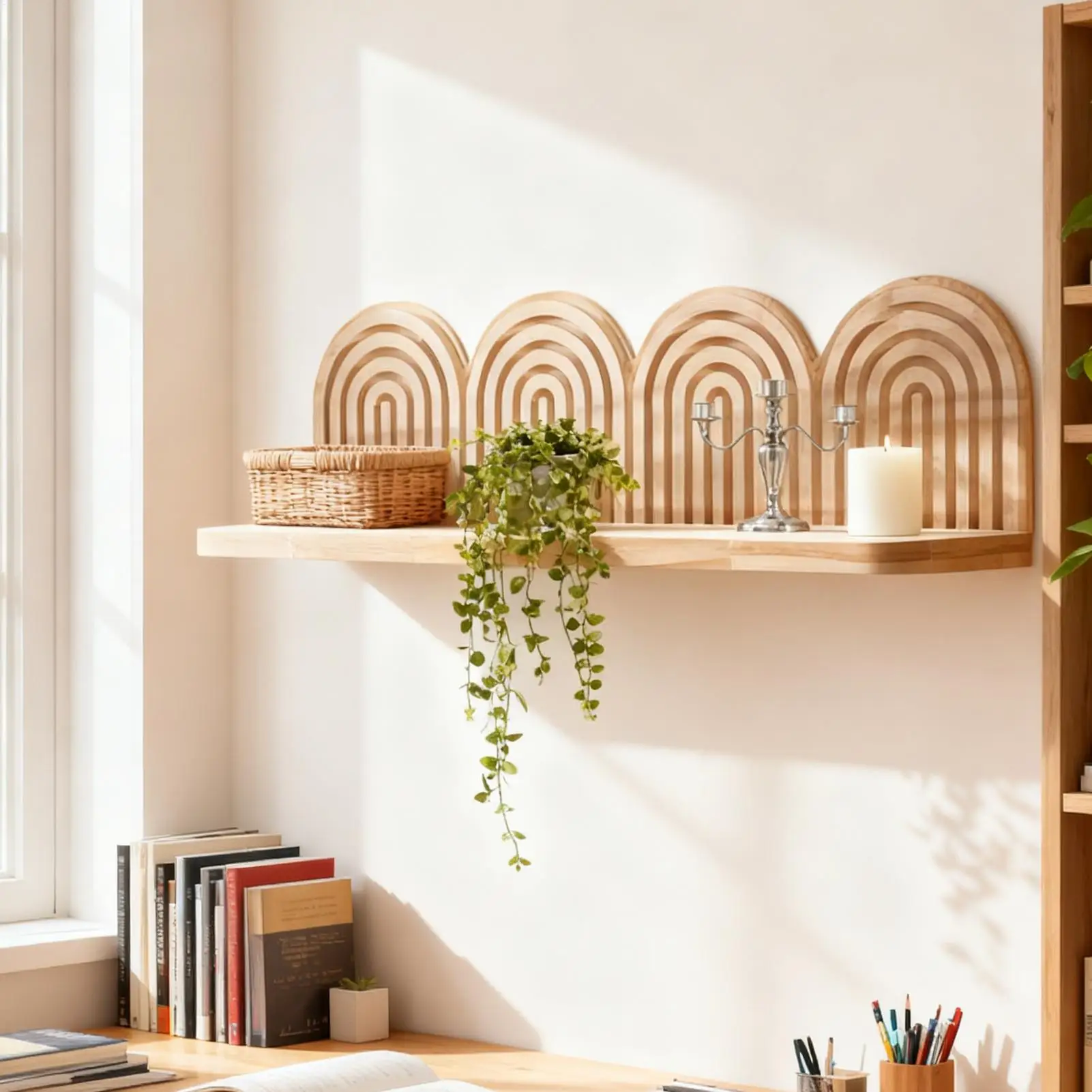 Boho Floating Shelves For Wall Wooden Boho Bookshelf Bohemian Farmhouse Storage Shelf For Bathroom Bedroom Nursery Farmhouse