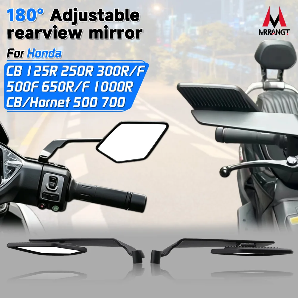 Adjustable Rotation Motorcycle Side Rearview For Honda CB 125 250 300 650 R F 500F 1000R CB Hornet 500 700 Cycling Accessories
