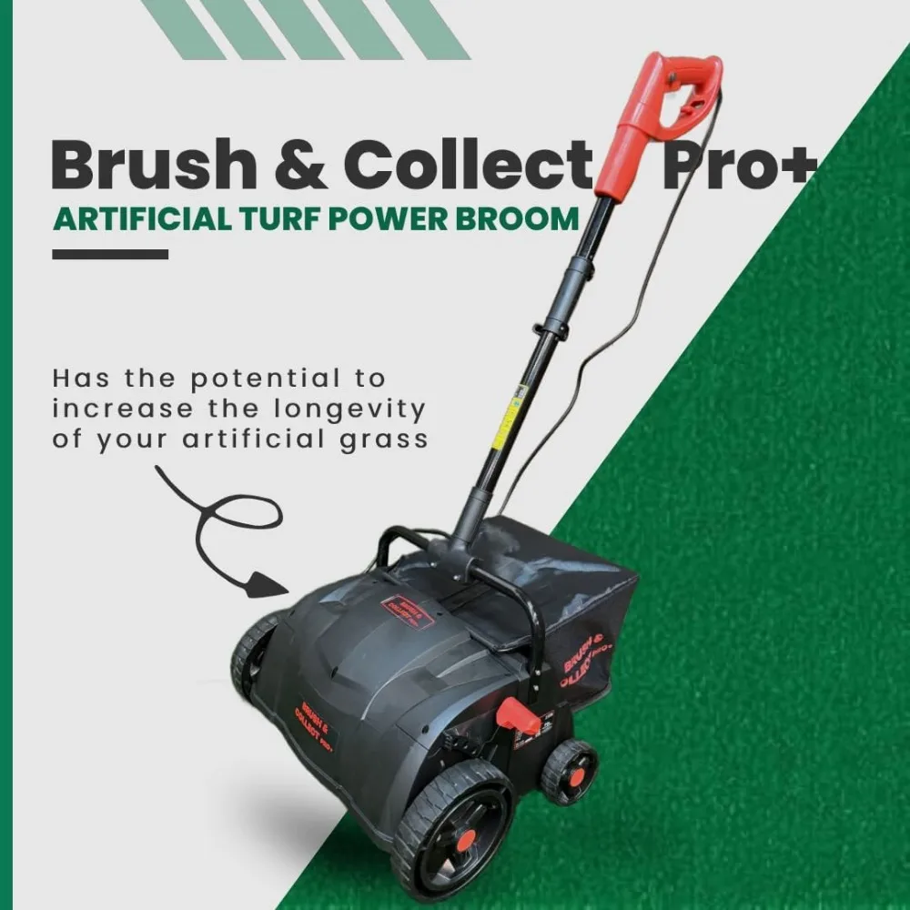 Artificial Turf Lawn Brush Sweeper, Brush & Collect Pro+ USA, *Cleaning & REVITALISING Turf*