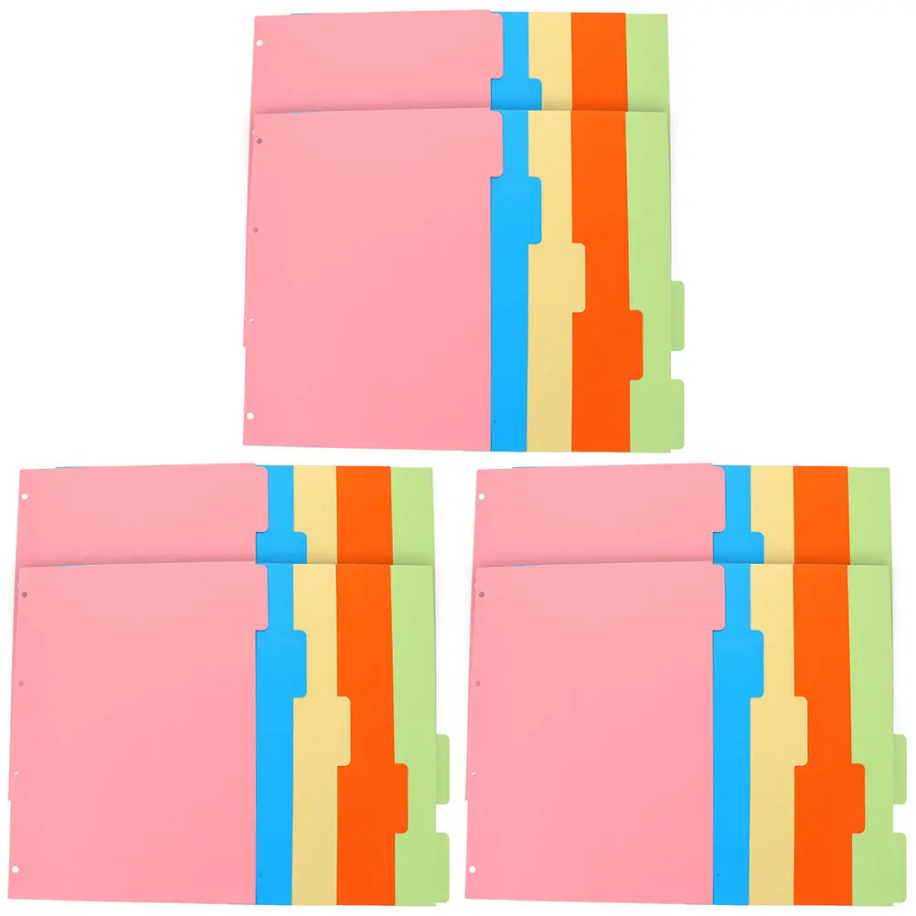 

3 Sets Colored Binder Dividers Sturdy Page Dividers for Notebook Journal Report Presentation Index Tabs Binder Divider