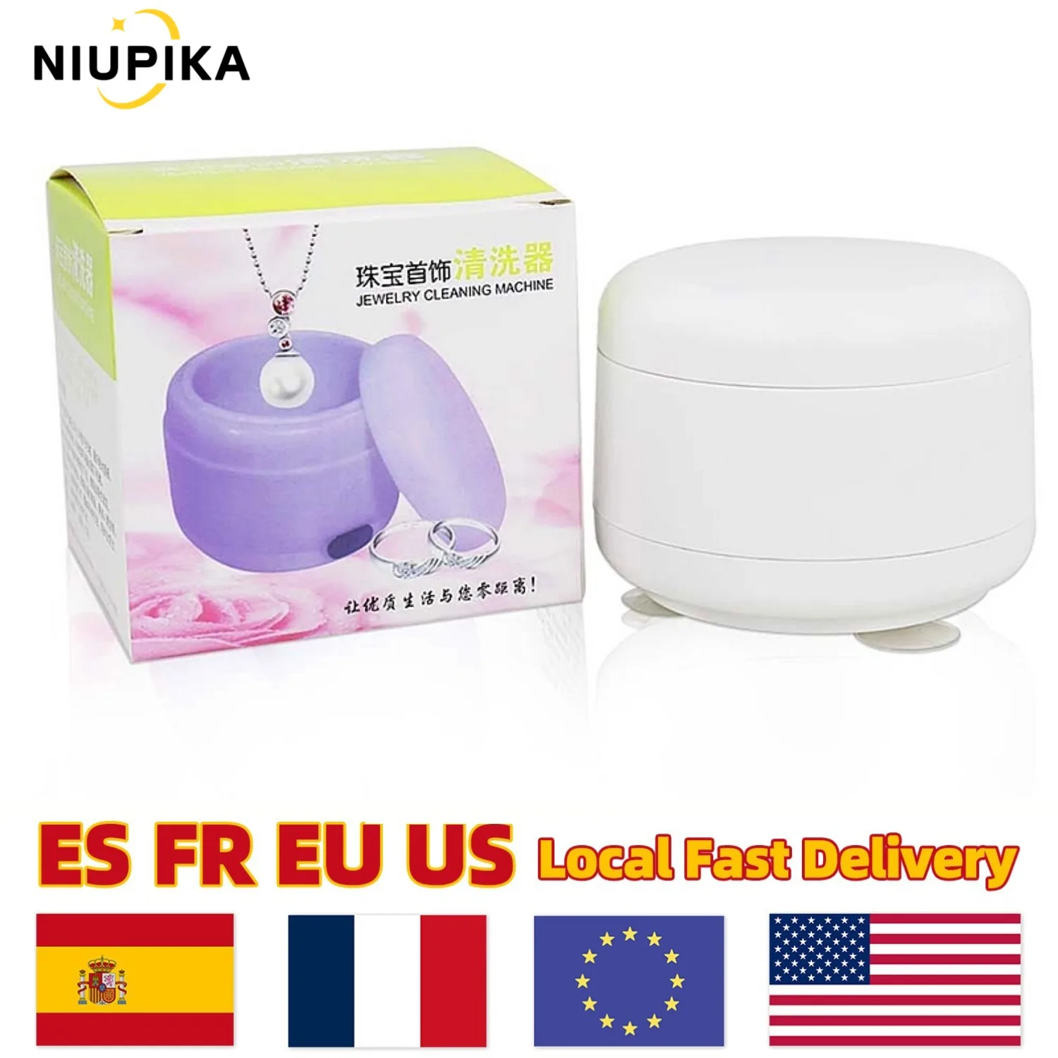 

NIUPIKA Mini Jewelry Cleaner - Fast Cleaning Machine for Rings, Necklaces, Watches, Dentures & Metal Parts - Jewelry Tools