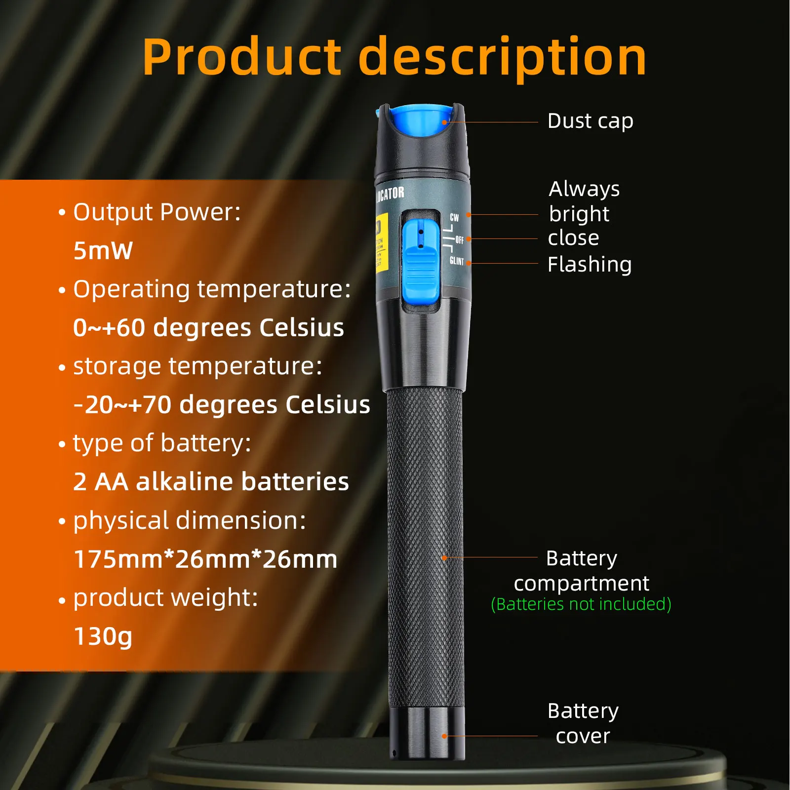 Fiber Optic Cable Tester 1mw Visual Fault Locator 1-5km and FC-LC Male to Female Adapter SC-LC for CATV Engineering Checker