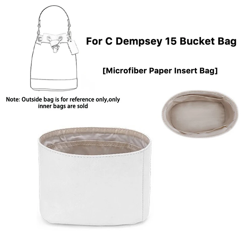 EverToner Microfiber paper Inner Bags For C Dempsey15 Bucket Bag Insert Bag Organizer Travel Portable Cosmetic Storage Tote