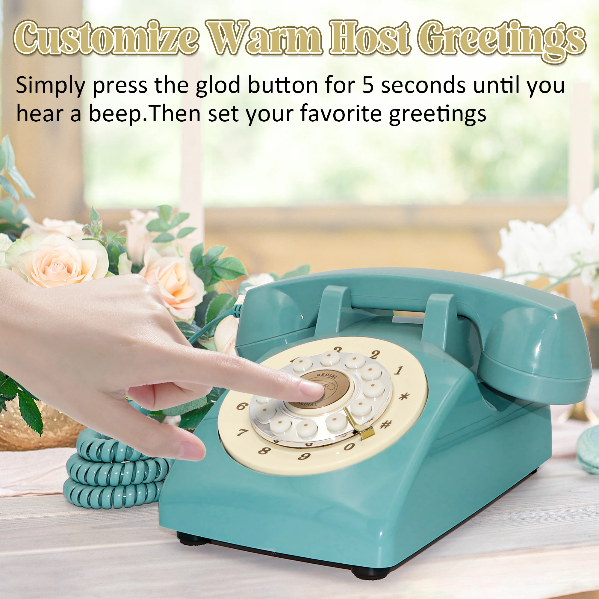 Vintage Audio Guestbook Phone Voice Message Recorder Retro Telephone Wedding Birthday Party Anniversary Event Decor Gifts