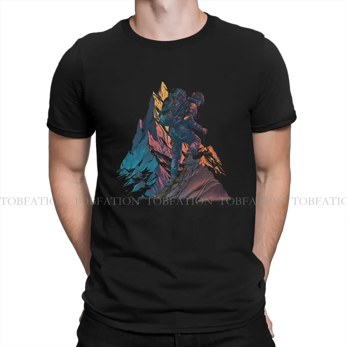 

Mountain Climber Man TShirt Climbing High Individuality T Shirt 100% Cotton Original Streetwear Hipster