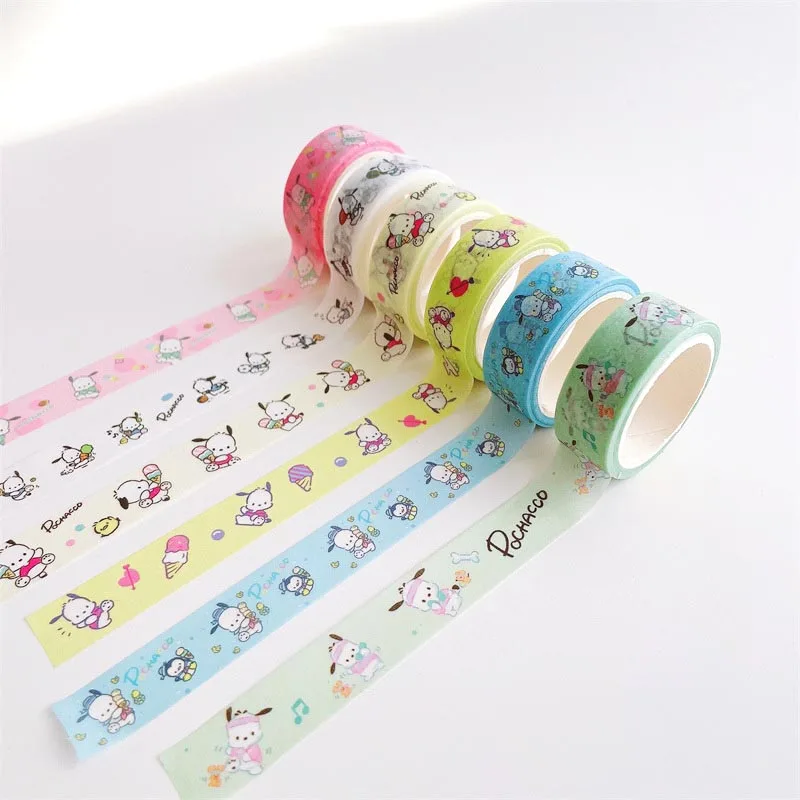 24pcs/lot 15mm*5M Sanrio Pochacco Washi Tape Stickers Creative Dog Scrapbooking Diary Adhesive Masking Tape Stationery Gift