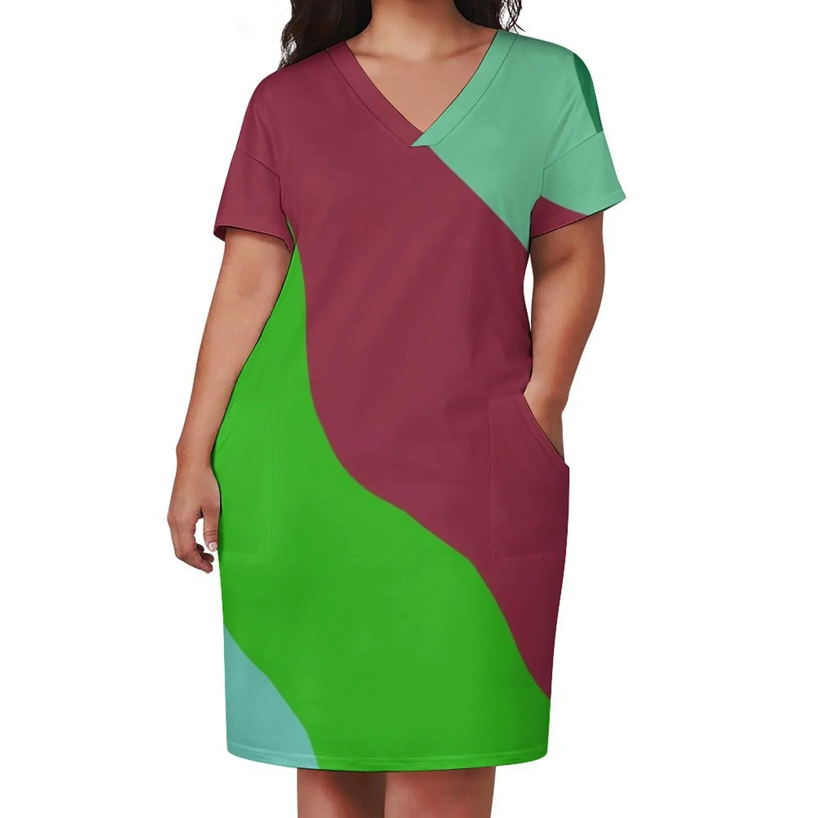 13 Going on 30 Camouflage - green and red Loose Pocket Dress summer dress daily elegant dresses for women