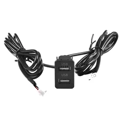 Carro Traço Mount Dual USB Port Panel, Extensão Interface, 145cm Cabo Adaptador, 4Pin, 6Pin, soquete universal, novos Acessórios ABS, 1Pc