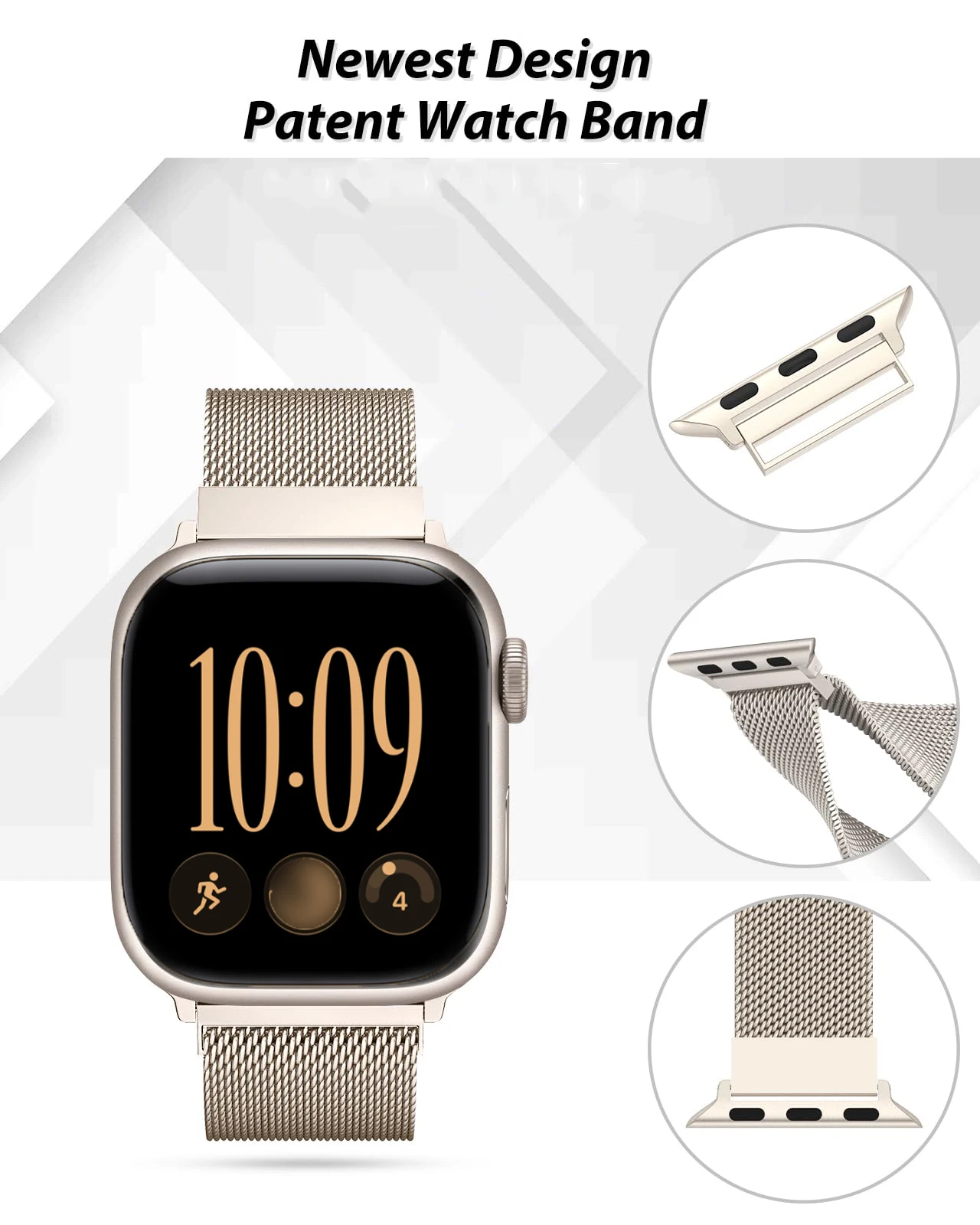 Mailänder Band für Apple Uhren armbänder 45mm 44mm 46mm 40mm 49mm 41mm 42mm 38 Armband iwatch Serie 6 5 se 7 8 9 10 ultra 2 Armband – Detail 4