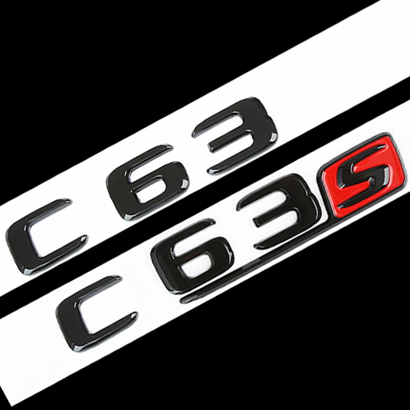 

3D ABS Black Car Rear Trunk Badge Letters Sticker Logo C63 V8 BITURBO Emblem For Mercedes C63S AMG W205 W204 Accessories