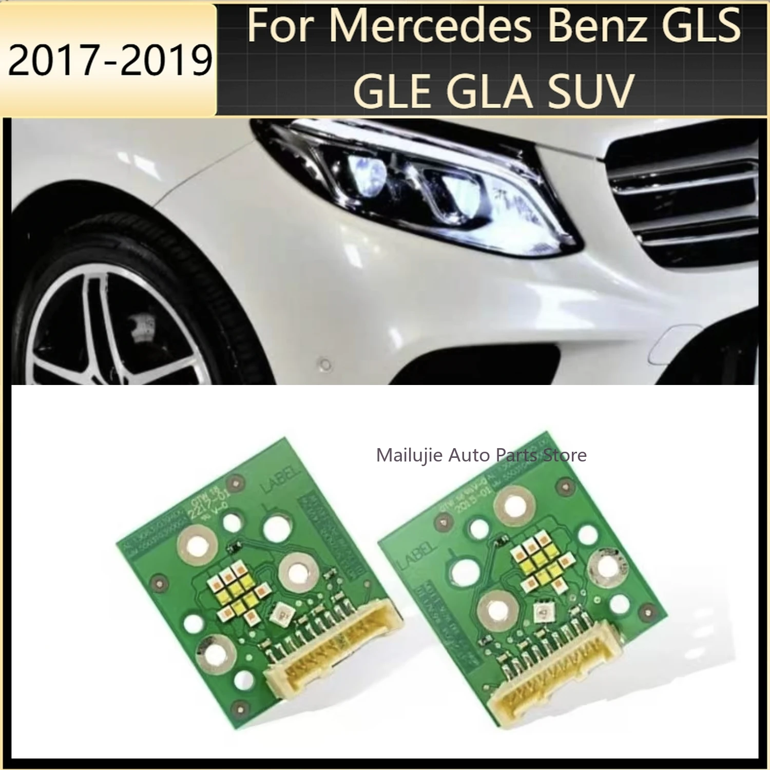 LED Headlight Daytime Running White Lights Angel Eyes chip Car Accessories For Mercedes Benz GLS GLE GLA SUV 2017-2019 High-end