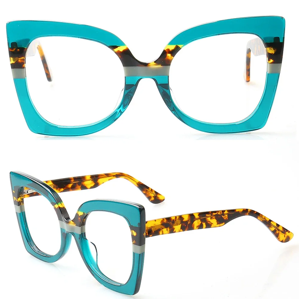 

Funky Women Eyeglass Frames Female Cat Eye Glasses Frames Prescription Oversize Butterfly Optical Eyewear Tortoise Spectacles