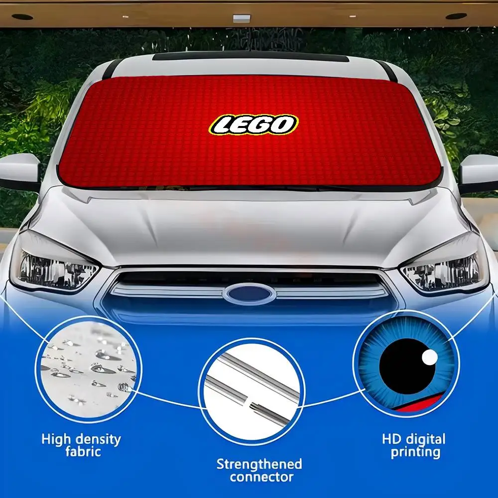 Couverture de fenêtre de décoration de voiture Lego, dessin animé, pour voitures, camions et SUV, pare-brise, pare-soleil, cadeau pour elle ou lui
