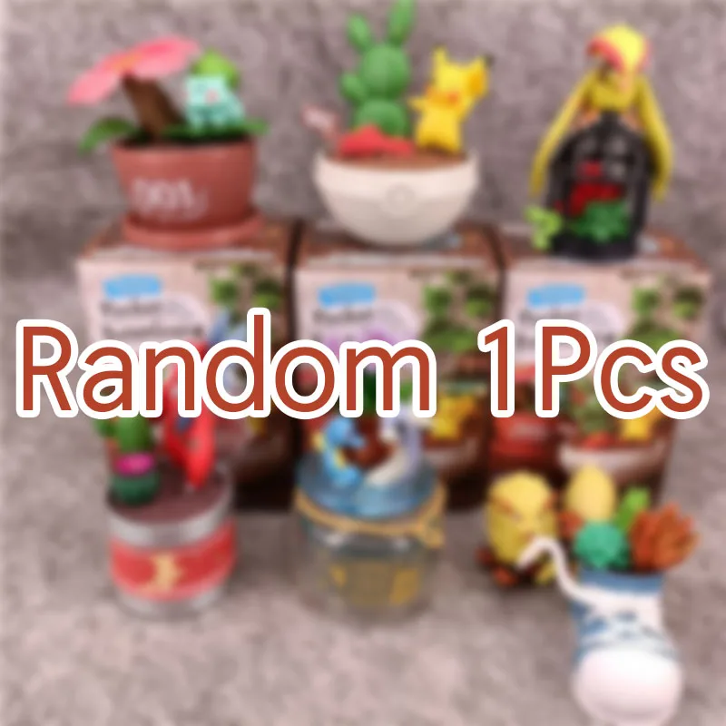 Bandai Pokemon Topfpflanze Tasche Botanische Bulbasaur Pikachu Horsea Arcanine Blind Box Geschenk Spielzeug Modell Anime Figuren Sammeln Ornamente 3