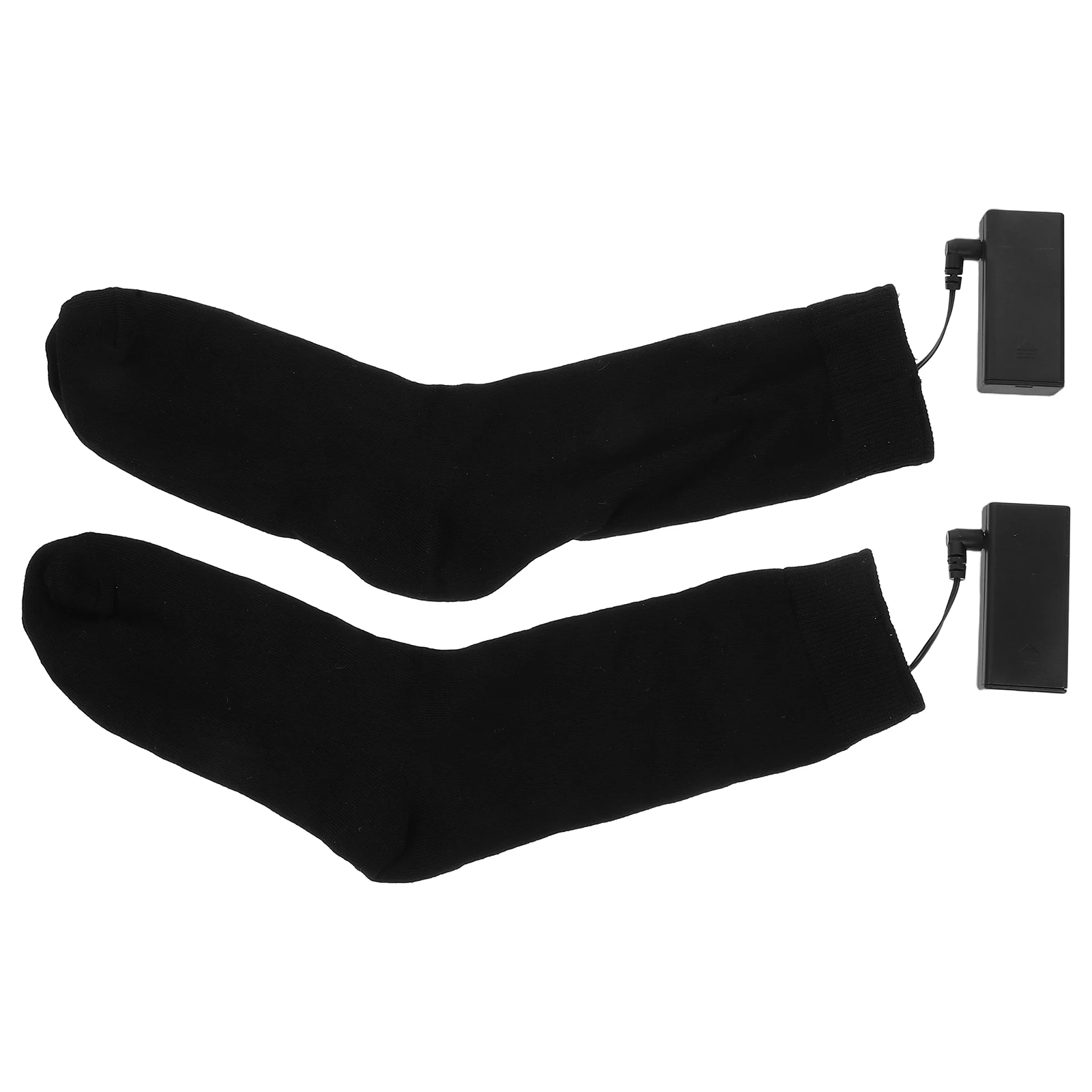 

Electric Heated Socks Winter Warm Knee High Black Chargeable Powered Free Size Thermal Protection For Camping Hiking