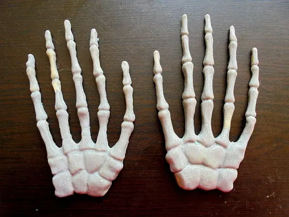 Halloween Skeleton Hands Silicone Mould, Left and Right Sugarcraft Cake Decorating, Food Grade Fondant Mold, PRZY Eco-friendly