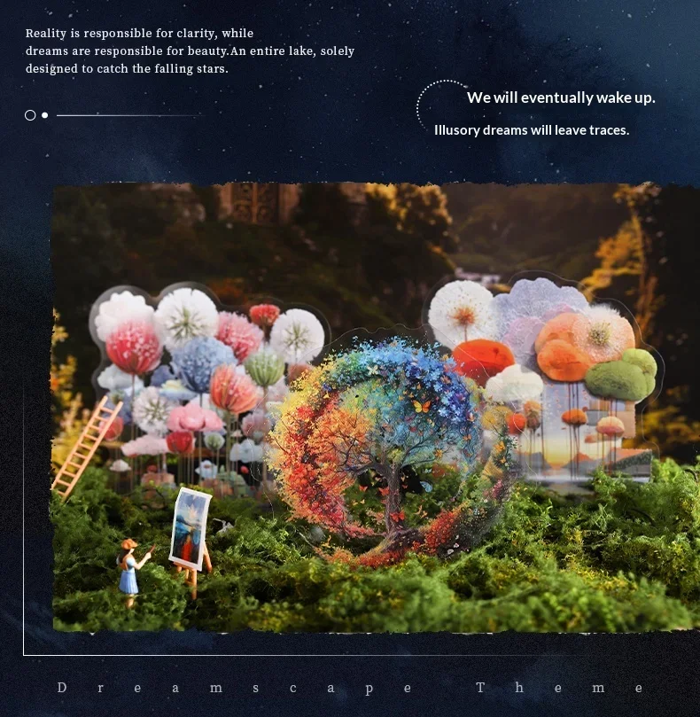 JIANWU Vintage Lightbulb Coast Island Time Landscape Material Collage Scrapbooking PET Sticker Creative DIY Journal Stationery