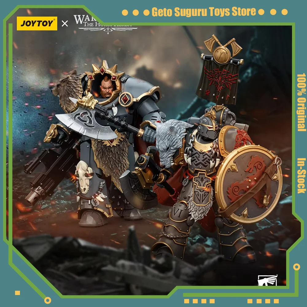 JOYTOY 1/18 Actionfiguren Warhammer The Horus Heresy Space Wolves Legion Praetor mit Power Axe und Combat Shield Anime-Modell