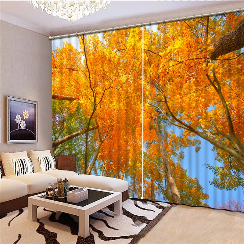 Photo landscape curtains Tree Window Curtains Blinds For Living Room Bedroom Bathroom Kicthen Office Door Home Decor