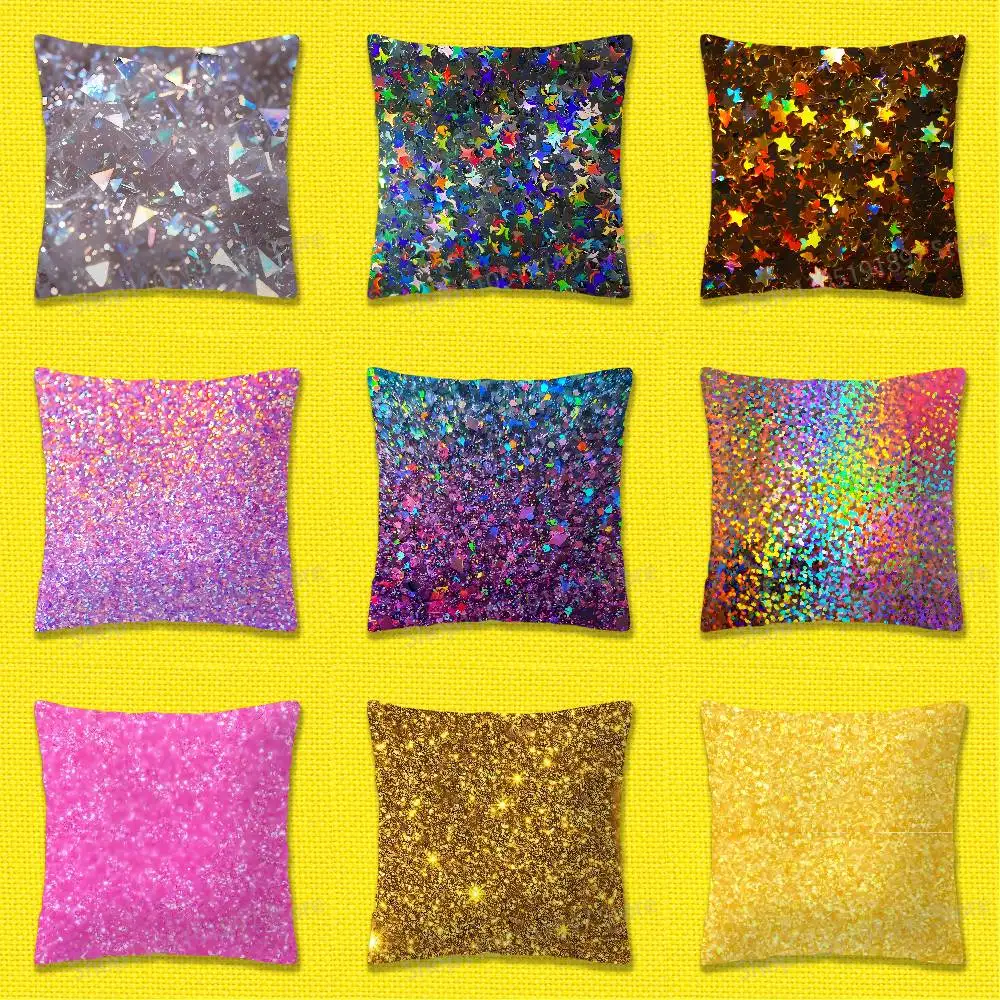 

Star Colorful Gleam Glitter Sparkle Flash Glisten Throw Pillow Case For 50cm 30cm 55cm 45*45cm 40cm Square Bed Pillowcase Cover