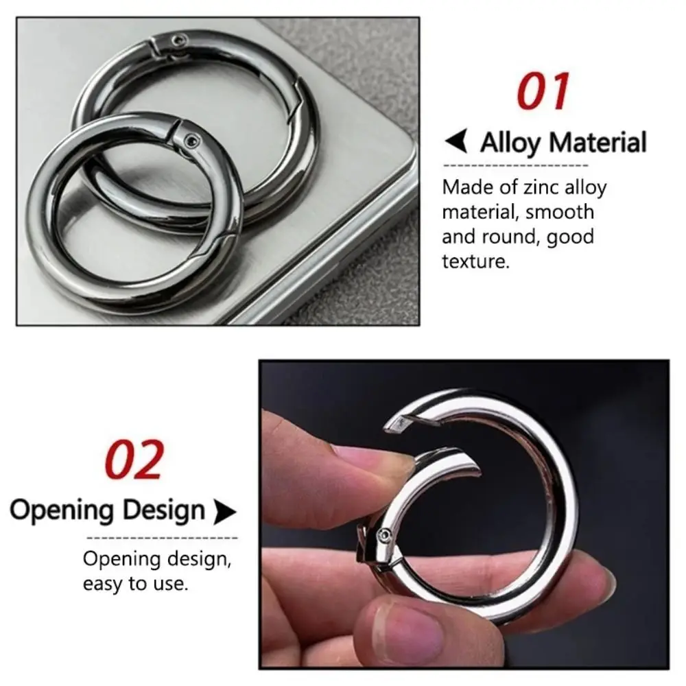 High Quality Zinc Alloy Spring Ring Clasp Round Lightweight Trigger Snap Buckles Clip Purses Handbags Carabiner Bag Accessories