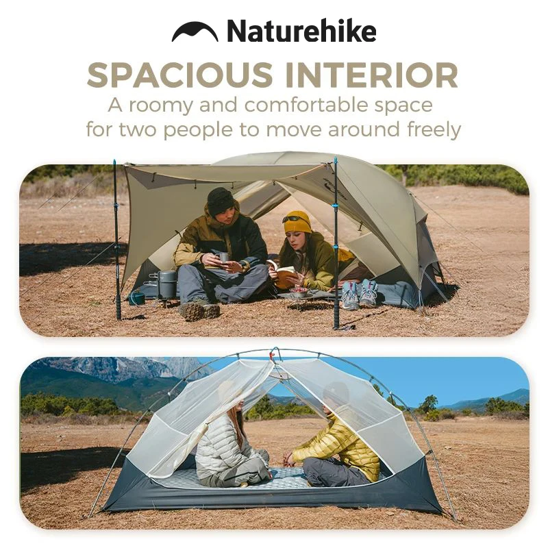 

Палатка Naturehike Mongar 2 UL/PRO для 1-2 человек, нейлоновая, водонепроницаемая, сверхлегкая, для походов и треккинга, с подкладкой для пола