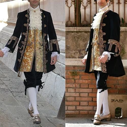 18th Century Men's Rococo Baroque Court King Prince Cosplay Suit Embroidery Luxurious Suit Louis Χ Ⅵ Era Court Men's Dress Suit
