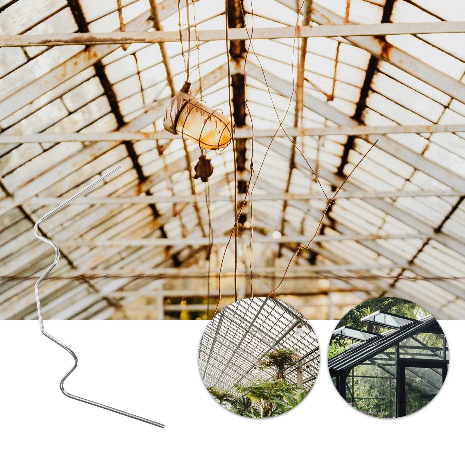 100Pcs Greenhouse Glass W Wire Clips Stainless Steel Lightweight Yet Sturdy Pane Fixing Clamps for All Greenhouse Frames