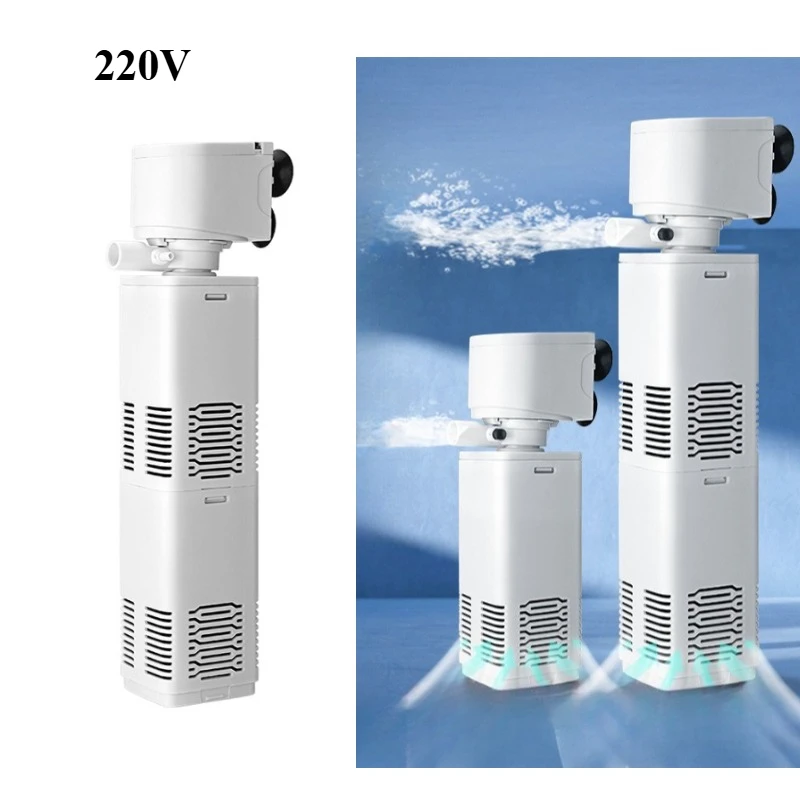 220V Aquarium Filter Pump Fish Tank Submersible Silent Air Oxygen Aerator Water Change Pump Aquarium Air Pump Wave Maker