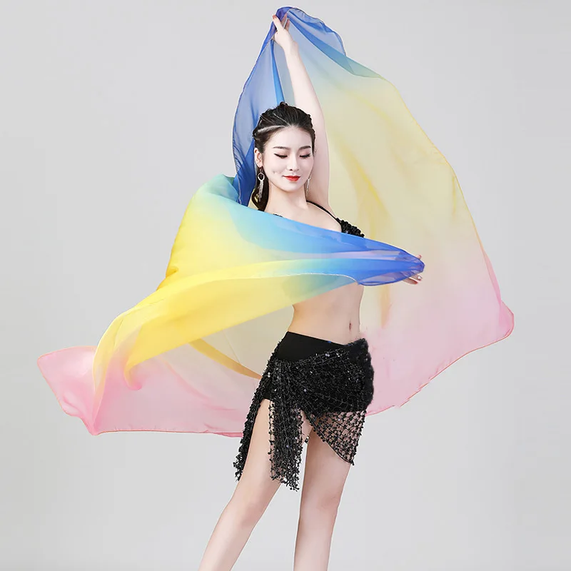 Belly Dance Gradient Color Scarf Opening Dance Colorful Hand Throwing Dance Cloth Performance Accessories Performance Scarf