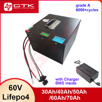 GTK Lifepo4 Battery 60V 50Ah 60ah 40ah 30ah 70Ah not 48V 72V for 2KW 3000W 1000W Vehicle snowmobile golf cart