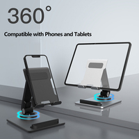 Phone Tablet Bracket Aluminum Alloy Foldable Mobile Phone Bracket Bi-Fold Multi-Function Rotating Bracket 4-12.9 inch