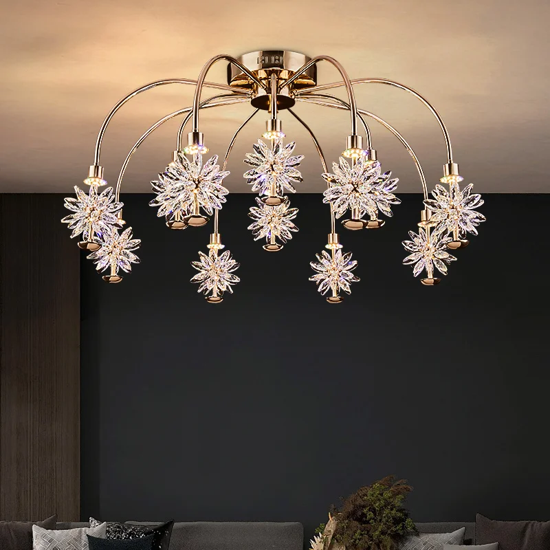 Modern Crystal Led Chandeliers Lighting Living Dining Room Pendant Light Home Decor Bedroom Lamparas Gold Hanging Lamp Luminarie